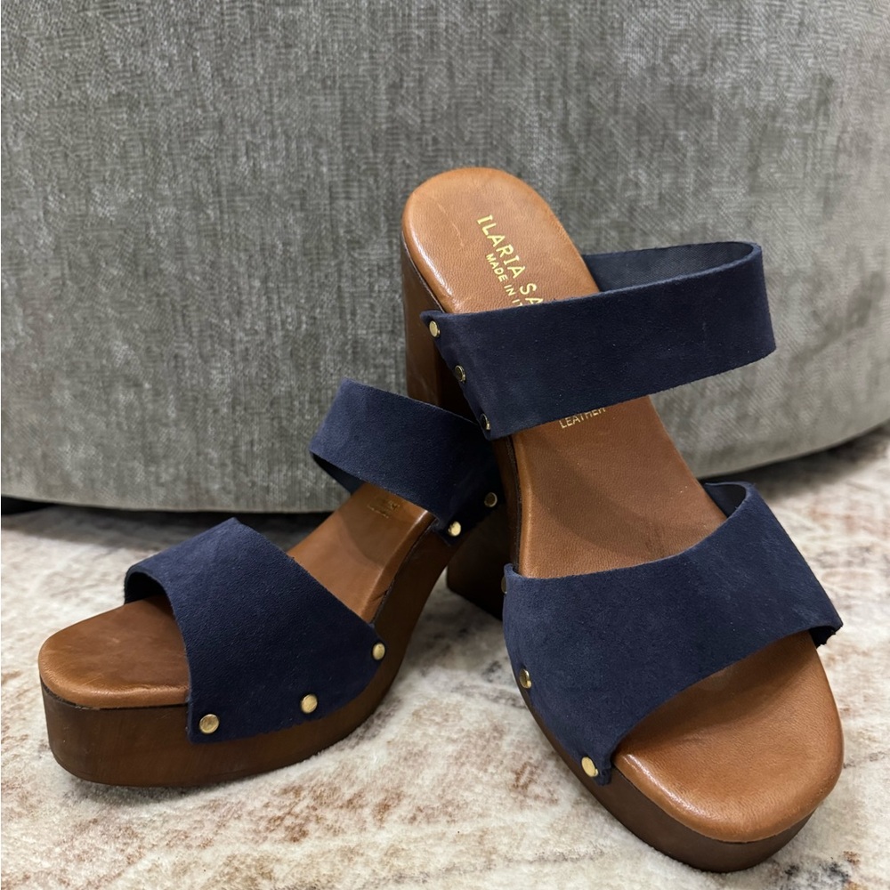 Ilaria Sartori Navy Platform Sandals
